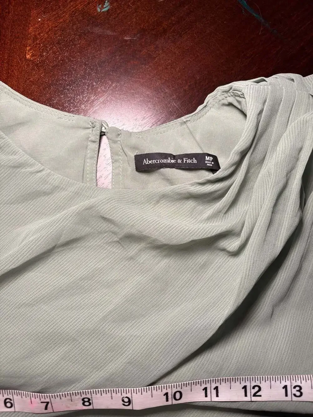 Abercrombie & Fitch Women’s Green Ruched Maxi Dress Size Medium Petite NWT